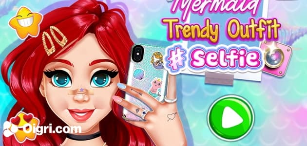 Mermaid trendy outfit selfie